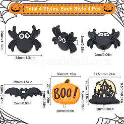 16 шт. 4 стиля силиконовых бусин на Хэллоуин SIL-SC0002-09