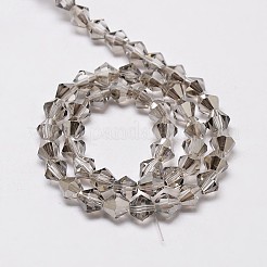 Nachzuahmen österreichischen Kristall Doppelkegel Glasperlen Stränge&nbsp;GLAA-F029-5x5mm-07