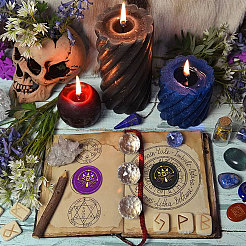 Латунная восковая печать штамп с ручкой&nbsp;AJEW-WH0184-0998