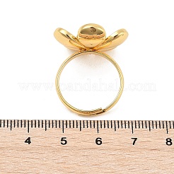 Цветочные латунные кольца для женщин RJEW-S622-05G