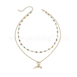 Подвеска в форме сердца и креста с прозрачным кубическим цирконием из латуни NJEW-JN05398-03