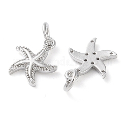 Placage de crémaillère en laiton micro pavé breloques en zircone cubique claire&nbsp;LS-KK-D097-04P