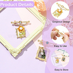 2 шт. 2 стиля квадрат и прямоугольник с цветком брошь из искусственного жемчуга ABS сплава&nbsp;JEWB-CJ0001-92