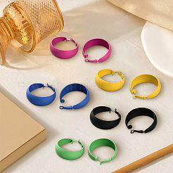 5 пара двухцветных серег-колец из цинкового сплава для женщин&nbsp;EJEW-HY0001-24