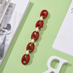 Catene di chicchi di caffè in acrilico verniciato a spruzzo a mano in plastica ccb e gommato&nbsp;AJEW-JB00876