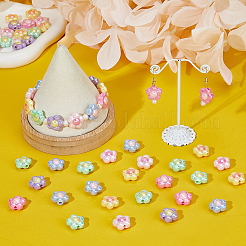 84шт 6 цвета непрозрачные акриловые бусины SACR-DC0001-14