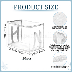 Sacs à fermeture éclair transparents en PVC de grande capacité avec poignée pour ranger les livres&nbsp;ABAG-WH0045-92A