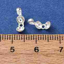 真鍮製ダルマチープ  クラムシェルノットカバー  銀  8.5x3.5mm  穴：1mm  内径：2.5mm&nbsp;X-KK-CBA8EB2-05S
