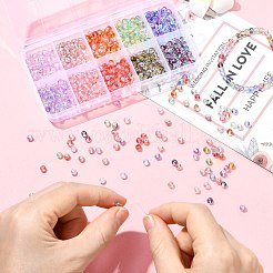 1200 Stück 10 Farben Backfarbe transparente Glasperlen&nbsp;GLAA-CJ0002-86