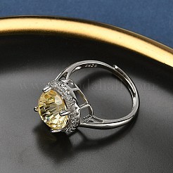 925 серебряное кольцо с кубическим цирконием в микропаве RJEW-B134-01A-01