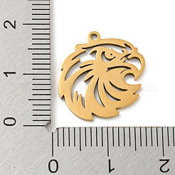 ステンレスペンダント201個  レーザー切断  ワシ  ゴールドカラー  17x17x1mm  穴：1.2mm&nbsp;FIND-Z009-07G