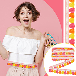 Лента из полиэстера с кисточками длиной 10 м в этническом стиле OCOR-WH0078-274B