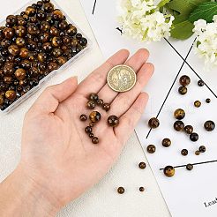 200 шт. 4 стили бусины из натурального тигрового глаза класса AB G-NB0002-74