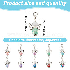 Украшение подвески ангела из акрила и сплава HJEW-HY00004