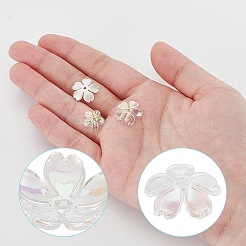 300 шт. 3 стиля прозрачных и непрозрачных акриловых колпачков для бусин-цветов&nbsp;MACR-AR0001-25