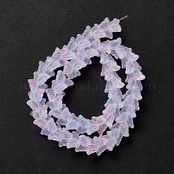 透明なガラスビーズ連  蝶  パールピンク  8x15x4.5mm  穴：1mm  約60個/連  13.78~14.17インチ（32cm〜35cm）&nbsp;GLAA-K002-02D