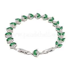 Теннисные браслеты из платиновой латуни с микропаве из кубических цирконий&nbsp;BJEW-B160-09P