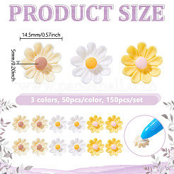 150 шт. 3-цветные кабошоны из непрозрачной смолы&nbsp;CRES-NB0001-44