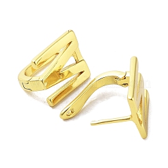 Boucles d'oreilles lettre en laiton pour femme&nbsp;EJEW-A038-01M-G