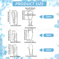 15 шт. 3 стиля застежки-кнопки из стерлингового серебра FIND-PH0026-88