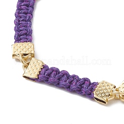 Braccialetti con catena a maglie rettangolari intrecciate in poliestere cerato&nbsp;BJEW-JB10000-03