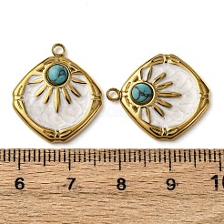 Подвески из нержавеющей стали 304 с белой эмалью STAS-P406-03G