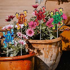 4шт металлические лягушки садовые декоры JX177A