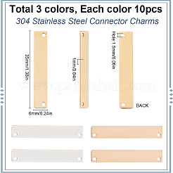 30 шт. 3-х цветные подвески-соединители из нержавеющей стали 304&nbsp;STAS-SC0008-80