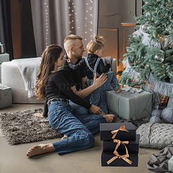 Картонные подарочные коробки с лентой из золотарника&nbsp;CON-WH0107-60C