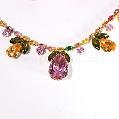 Комплекты из серег и ожерелий с подвесками в форме капли из латуни и кубическим цирконием FS-WGEF58E-01