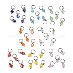 40шт 8 цвета стеклянные подвески&nbsp;PALLOY-JF04213-02