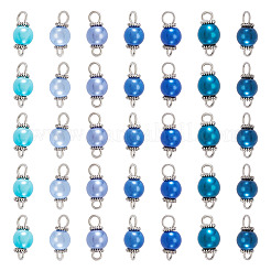 70 шт. 7-х цветные стеклянные перламутровые круглые подвески-соединители&nbsp;PALLOY-TA00265