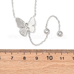 Ожерелья из нержавеющей стали 304 с кристаллами и стразами в форме бабочки NJEW-R026-19P