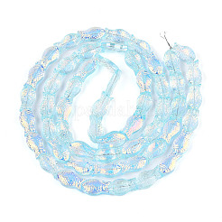 Hebras de cuentas de vidrio electrochapado transparente&nbsp;GLAA-T023-40A-03