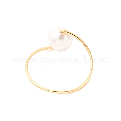 2 шт. кольца для пальцев с круглыми бусинами из жемчуга-ракушки RJEW-JR00935