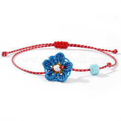 4 шт. Набор браслетов ручной работы из плетеного полиэстерного шнура с цветочным узором&nbsp;MK8494-1