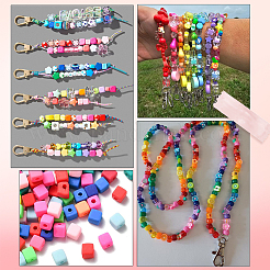 10 прядь бусины из полимерной глины ручной работы&nbsp;CLAY-SC0002-49