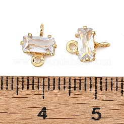 Shegrace Messing-Verbinder-Anhänger mit rechteckigem Zirkonia-Pavé&nbsp;XGRQ2O372-438A-G