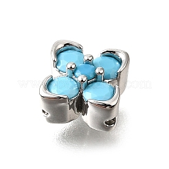 Латунные микро проложить кубического циркония бусы KK-D356-03B-P