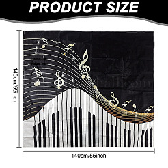 Льняная скатерть с узором фортепиано&nbsp;AJEW-WH0528-69A