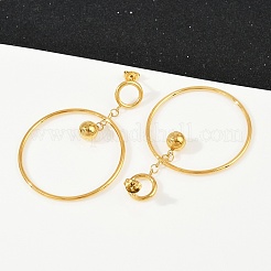 Серьги-гвоздики с кольцами из нержавеющей стали 304 EJEW-K268-34G