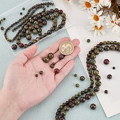 4 нити 4 стиля нити бусин из натуральной яшмы цвета драконьей крови G-OC0005-10