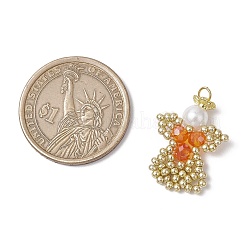 Подвески-ангелы из стеклянных бисеров&nbsp;PALLOY-MZ00652-02