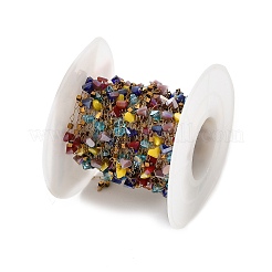 Handgefertigte Glasperlen-Gliederketten aus Edelstahl 304&nbsp;GL-CBA98C2-03G