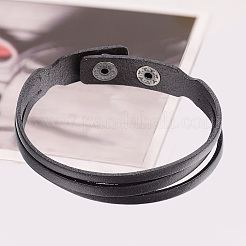 1шт кожаный шнур браслеты-кнопки BJEW-CL0001-01