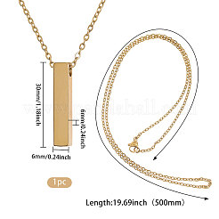Collane con ciondolo rettangolare in acciaio inossidabile 304 per urna portaceneri&nbsp;NJEW-WH0036-031G