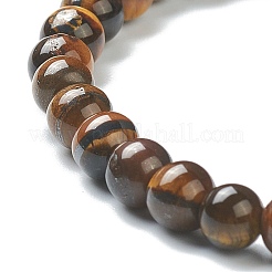 天然石タイガーアイビーズストレッチブレスレット  ラウンド  ビーズ：6~6.5mm  内径：2-1/4インチ（5.55cm）&nbsp;X-BJEW-D446-B-32