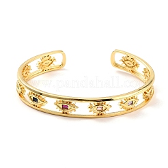 Браслет-манжета с полым резным глазом BJEW-D448-03G-RS