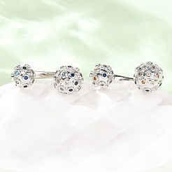 Boucles d'oreilles en laiton avec zircone cubique de micro pave&nbsp;EJEW-D351-13P-01
