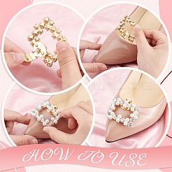 4 шт. 2 стиля пластиковое украшение для обуви с имитацией жемчуга AJEW-PH0011-47